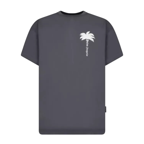 Palm Angels Grey Short-Sleeved Cotton T-Shirt Grey 