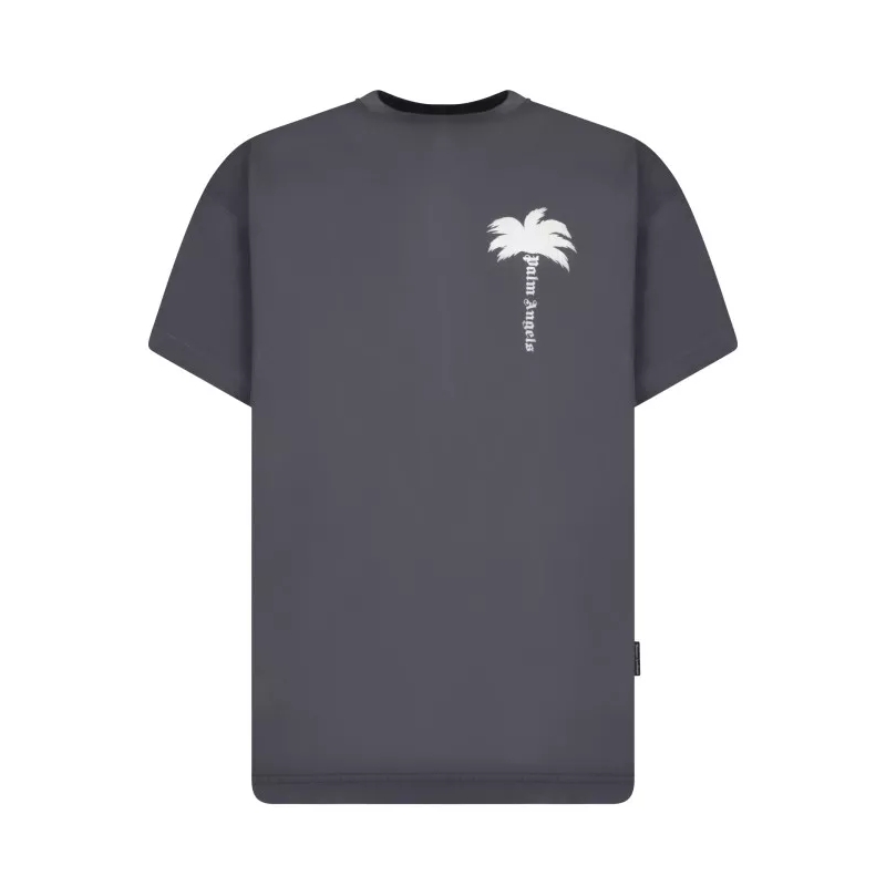 Palm Angels T-shirt Grey Short-Sleeved Cotton T-Shirt Grey