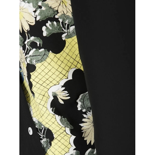 Setchu Midi-Kleider Printed Silk Button Dress Black (Image 3)