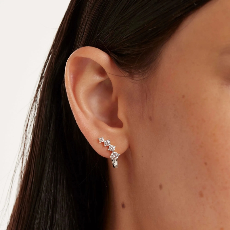 PDPAOLA Mittellange Halskette 925er Sterlingsilber Schmuck-Set silber(Image 2)