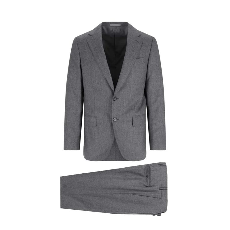 Emanuela Caruso Anzugkombination Tailored Grey Suit With Two-Button Blazer Grey