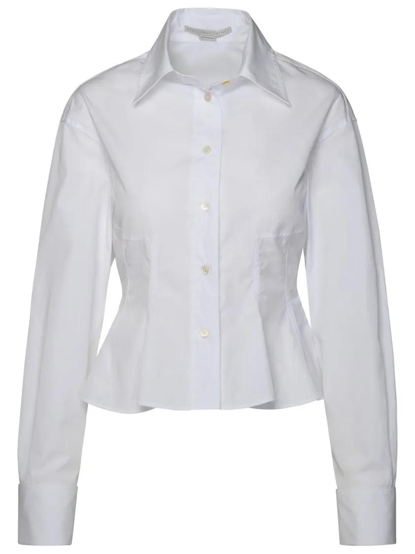 Stella McCartney - Peplum%27 White Organic Cotton Shirt - Größe 38 - weiß