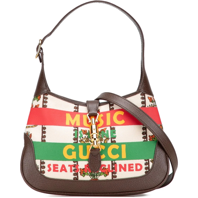Gucci Sac à bandoulière Small Canvas 100 Centennial Music Jackie 1961 Cros braun