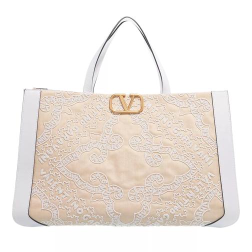 Valentino Garavani V-Logo Shopping Bag White Sac à provisions