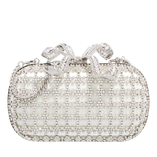 Self Portrait Champagne Crystal Clutch Bag Cream Pochette