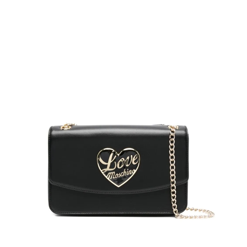 Love Moschino Schultertasche Rectangular Structured Shoulder Bag With Heart Emb Black