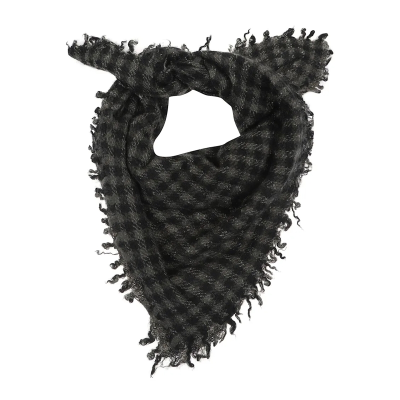 Faliero Sarti Écharpe légère Cashmere-Silk Blend Scarf With Fringed Detailing Black