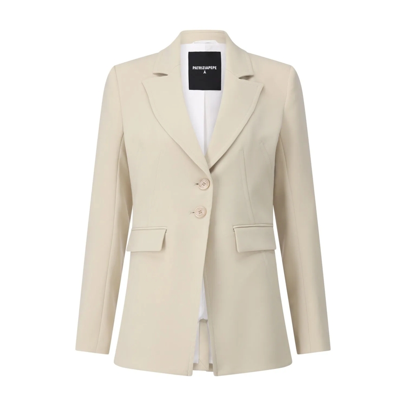 Patrizia Pepe Blazer Blazer mit Logo-Manschetten Beige