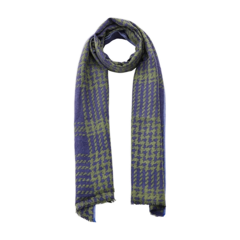 Epice Paris Écharpe légère Gemusterter Schal Blau