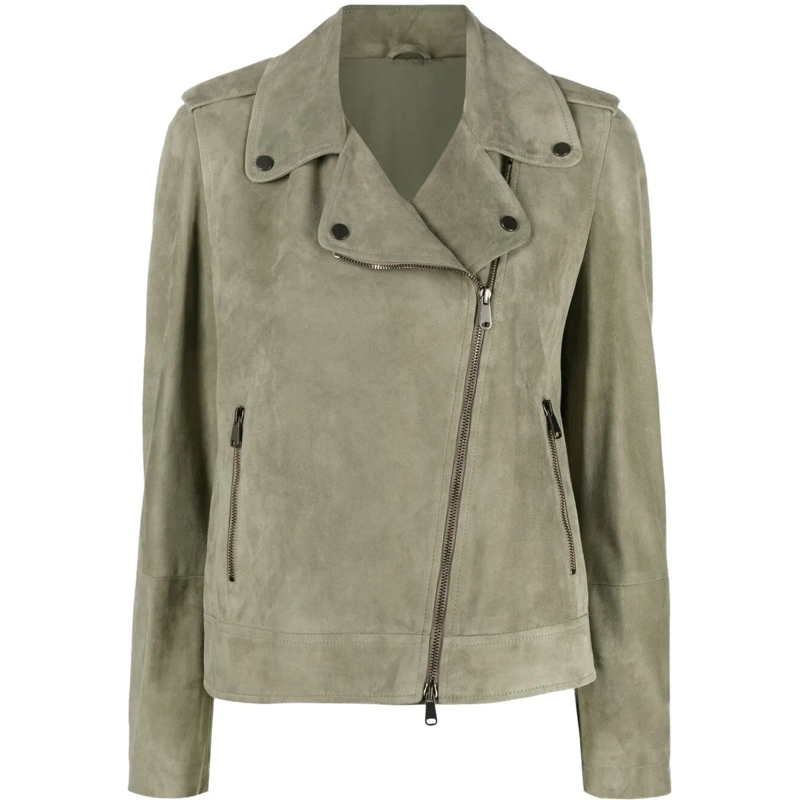 Brunello Cucinelli Lederjacke Jackets Green grün