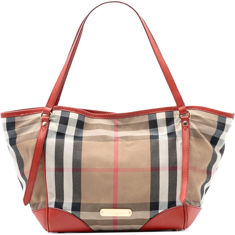 Burberry Shopper Small House Check Canvas Canterbury Tote braun
