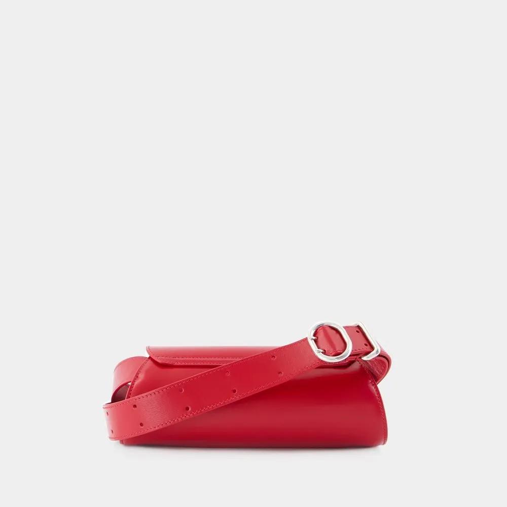 Jil Sander Hobo bags Cannolo Mini Purse Leather Red in rood