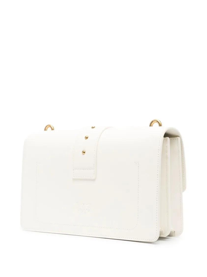 Pinko Hobo bags Cloud White Calf Leather Handbag in beige