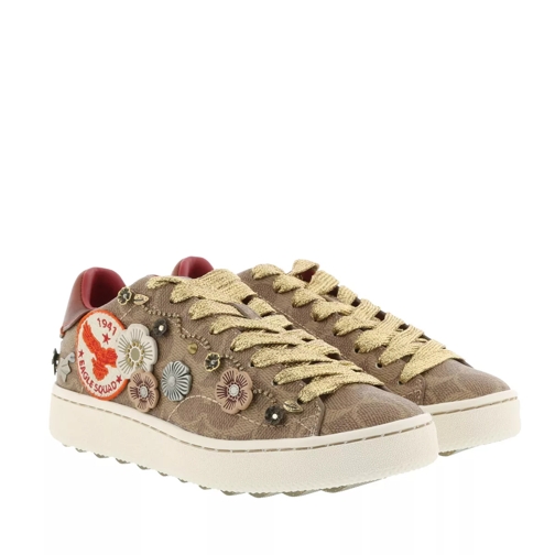 Coach Low Top Sneaker Eagle Squad Patches Tan/Rust lage-top sneaker