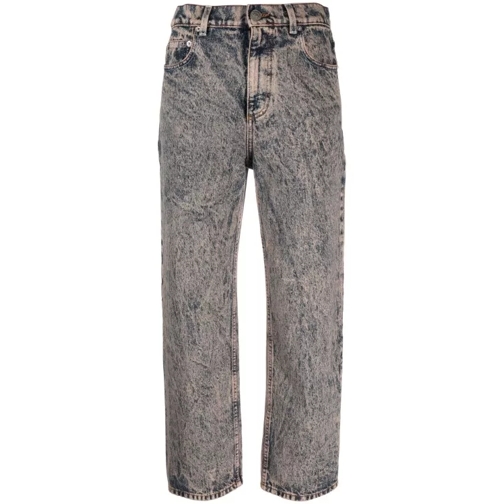 Marni Acid-Wash Cropped Denim Jeans Pink Jean court