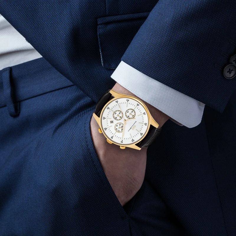 Rhodenwald & Söhne Automatikuhr Herren Armbanduhr Goodwill Echtleder gold(Image 2)