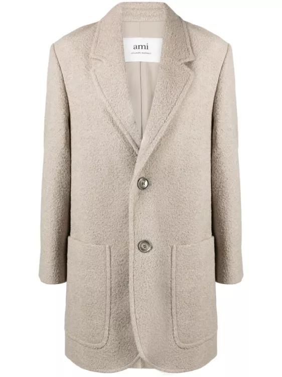 Thumbnail - AMI Paris - Wool-Blend Bouclãƒæ’Ã†Â€™Ãƒâ€Š - Größe 34 - beige