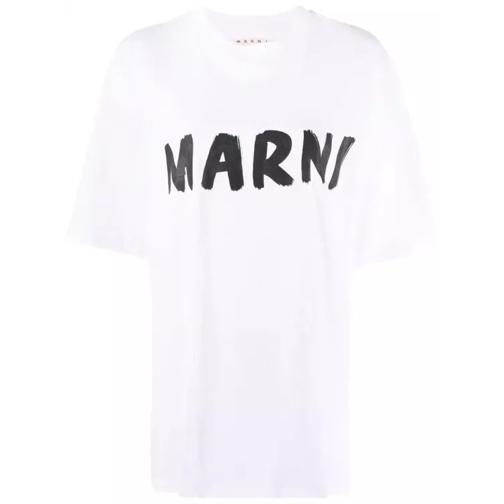 Marni Logo-Print Crew-Neck T-Shirt White 