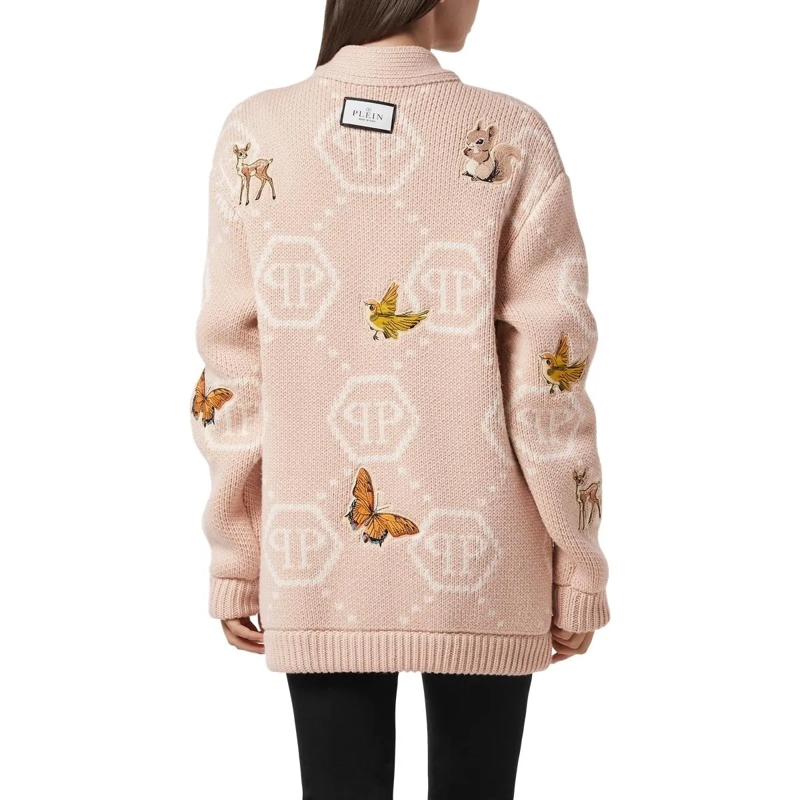 Philipp Plein Rollkragenpullover Cardigan Long beige(Image 3)