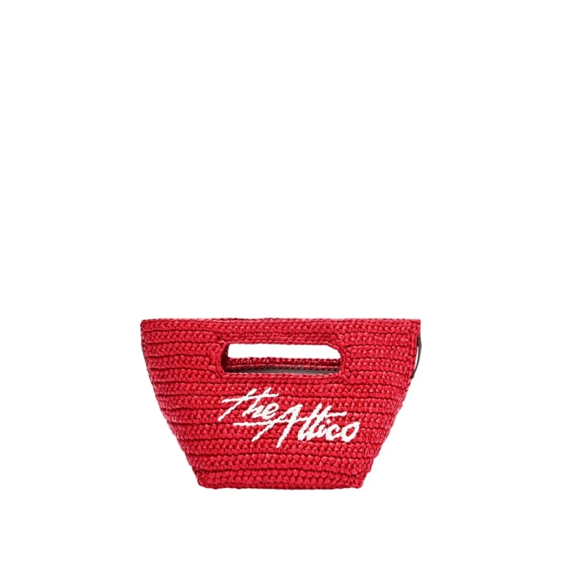 The Attico Schultertasche Woven Red Handbag With Cut-Out Handles Red
