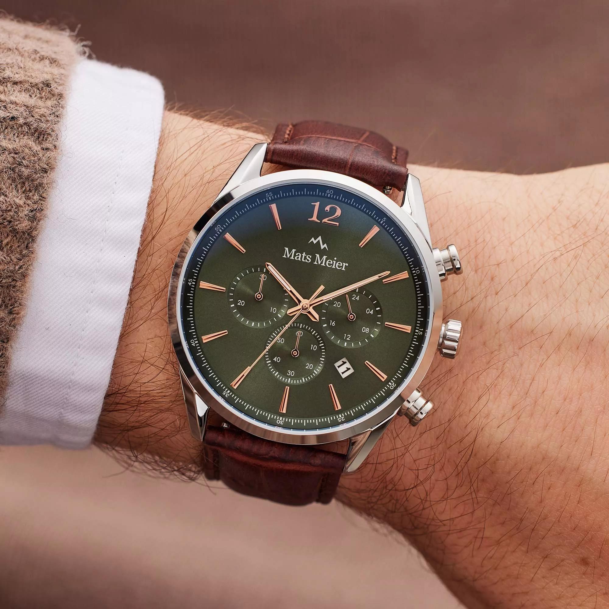 Mats Meier Mats Meier Grand Cornier herren Uhr Braun MM00121 Silber farbend Chronograaf