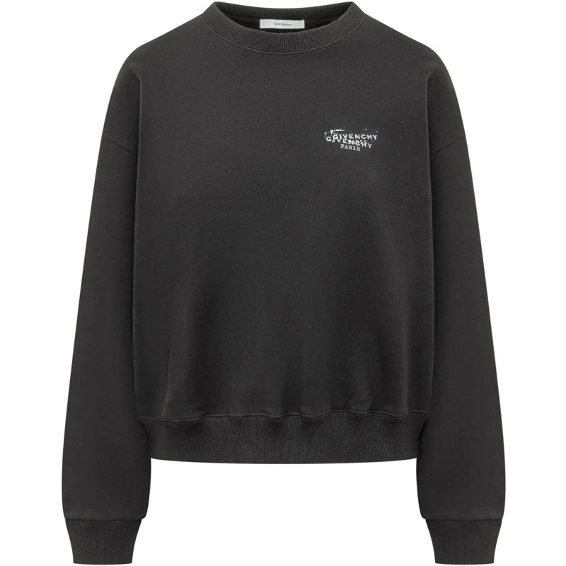 Givenchy  Felpa Girocollo Con Stampa Grafica dunkelgrau