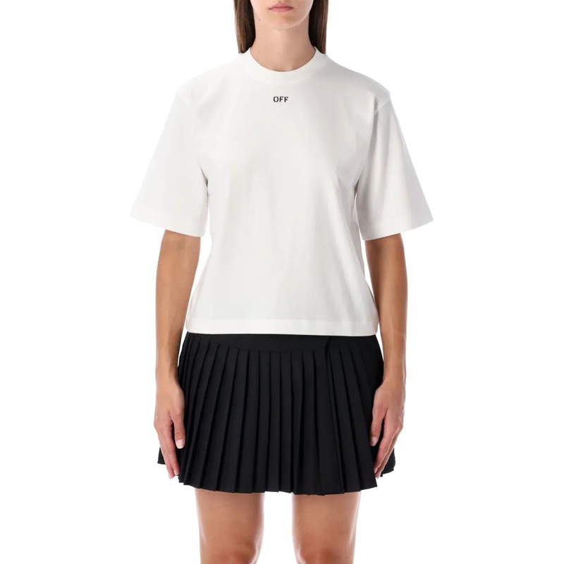 Off-White T-shirt Flowers Boxy Cotton Logo T-Shirt Black