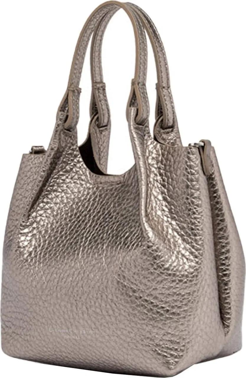 Gianni Chiarini Bronzen Gestructureerde Leren Handtas Dua Brown Dames