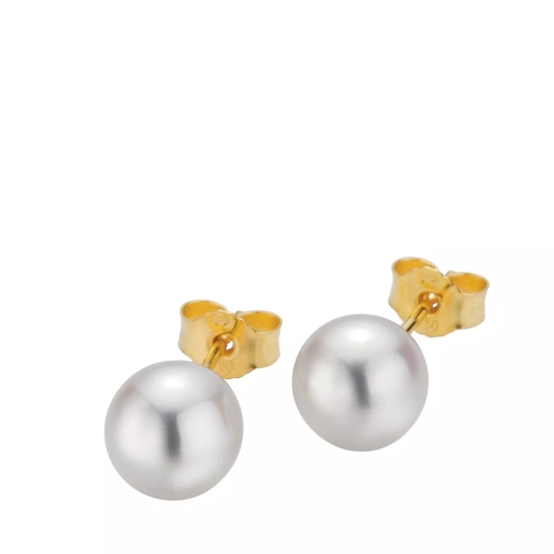 Gellner Stud Earrings Cultured Akoya Pearl 8 Gold Clou d'oreille
