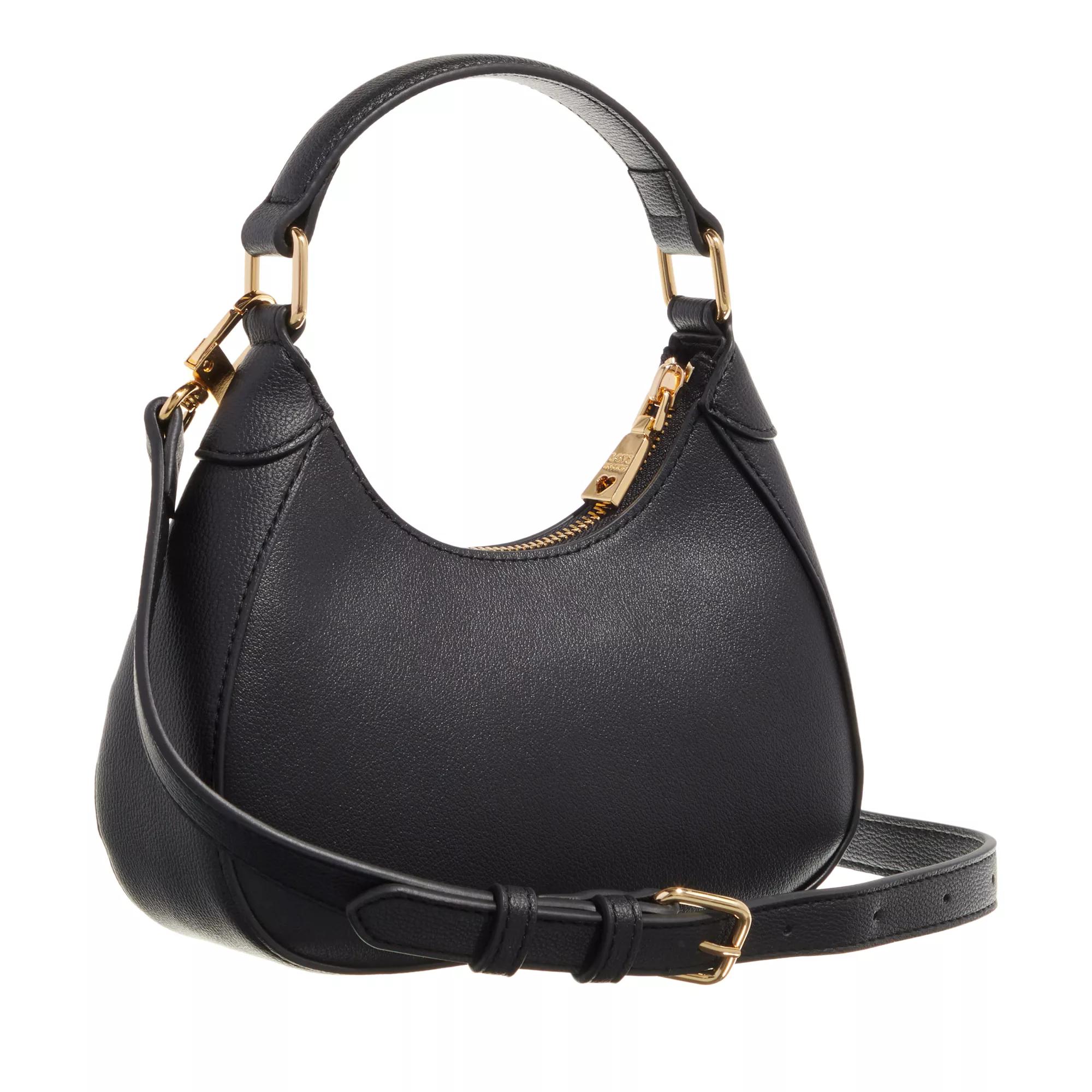 Love Moschino Hobo bags Double Heart Mini Hobo in zwart