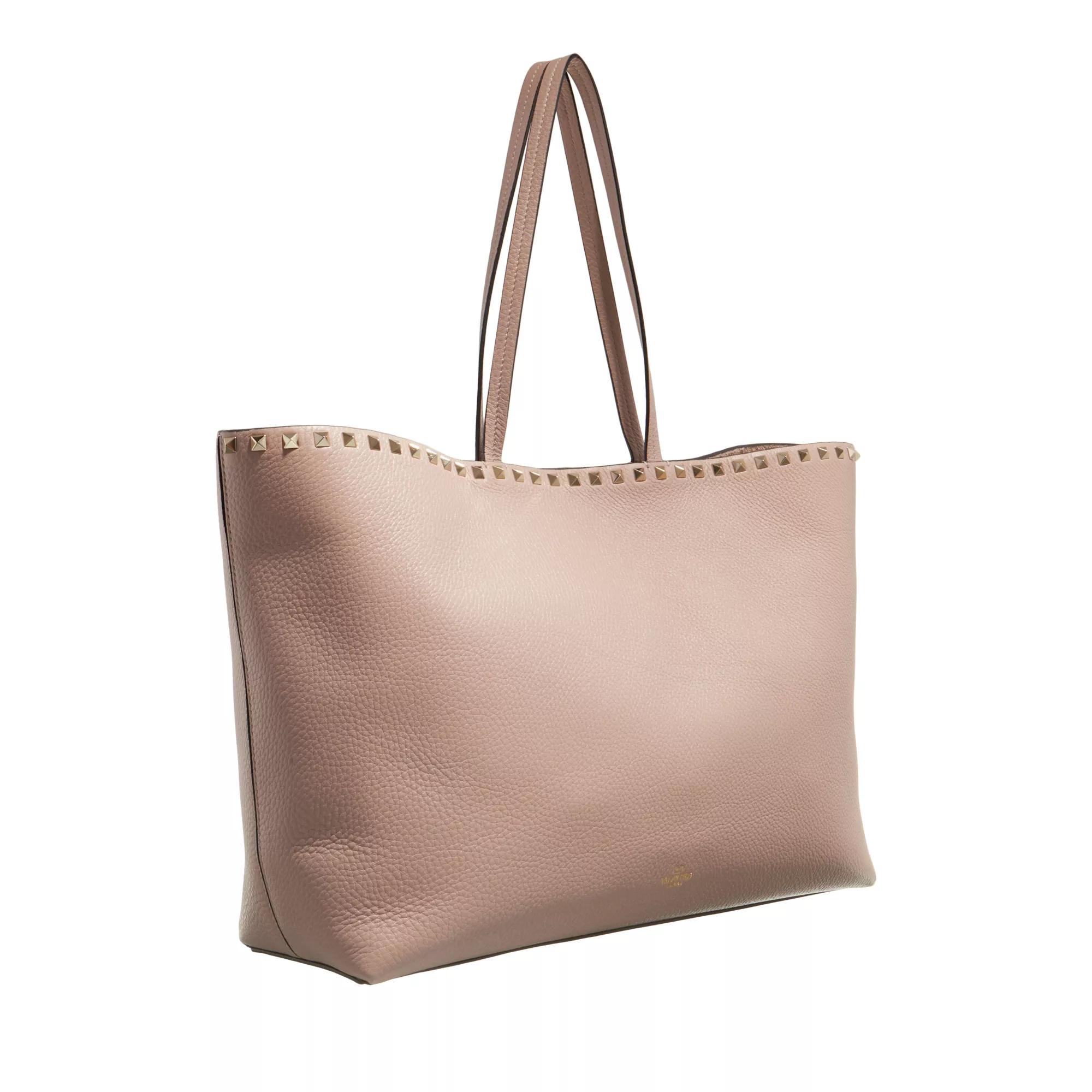 Valentino Garavani Shoppers Tote Bag Rockstud in poeder roze