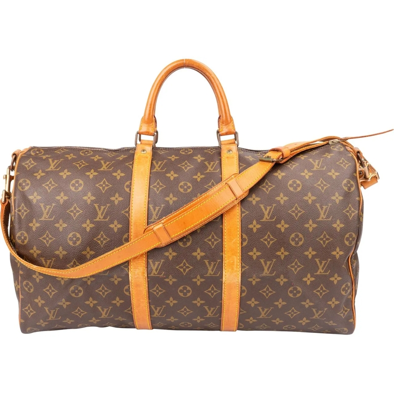 Louis Vuitton Tote Louis Vuitton Canvas Monogram Keepall 50 Bandoulie braun