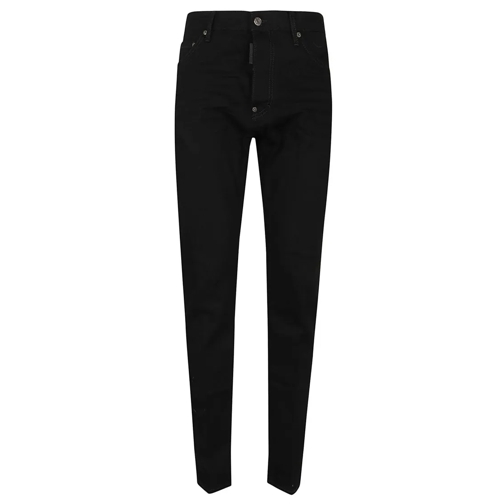 Dsquared2 Jeans Five Pocket Stretch Denim Trousers With Black Bull Black