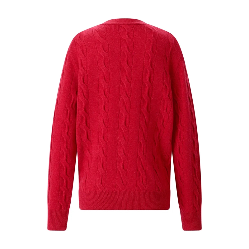AMI Paris Cardigan Strickjacke aus Merinowolle rot(Image 3)