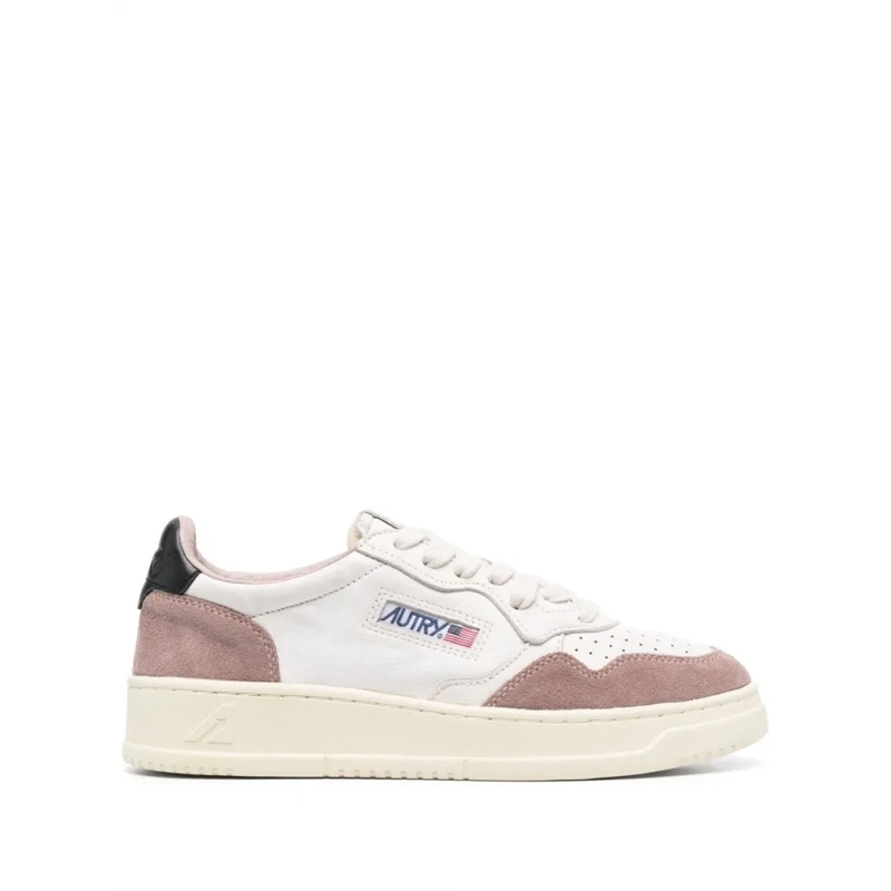 Autry International Lage-top sneaker White And Brown Calf Leather And Goat Suede Sneake Neutrals