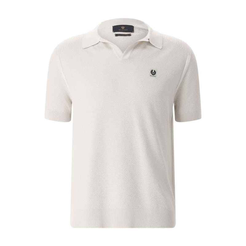 Belstaff T-Shirt Poloshirt aus Seide und Baumwolle blau