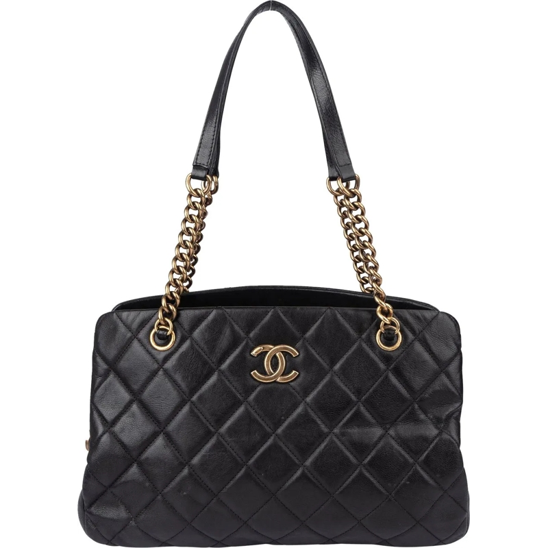 Chanel Tote Chanel Quilted Leather CC Shoulder Bag schwarz