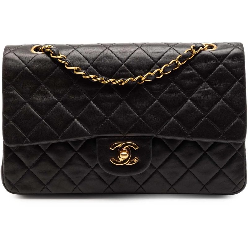 Chanel Schultertasche Medium Classic Lambskin Double Flap schwarz