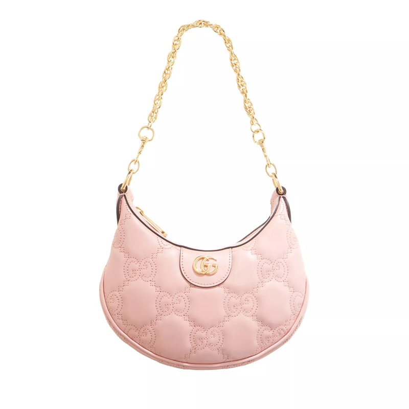 Gucci Pochette Mini GG Shoulder Bag Matelassé Leather Light Pink