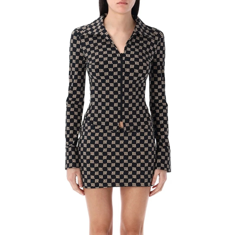 Misbhv Chemise Monogram Lara 90'S Shirt Black