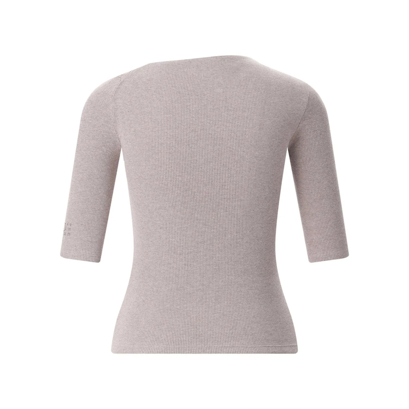 MM6 Maison Margiela 3/4-Arm-Shirt T-Shirt aus Baumwolle & Schurwolle schwarz(Image 2)