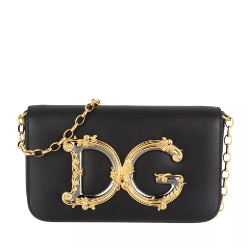 Dolce&Gabbana Sicily Crossbody Bag Leather Black Sac à bandoulière