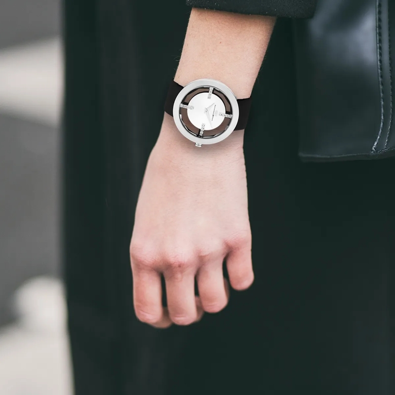 Rhodenwald & Söhne Automatikuhr Damen Armbanduhr Lucrezia Echtleder silber(Image 2)