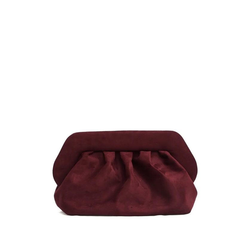 Themoirè Clutch Clutch Vegan Suede Bordeaux Burgundy