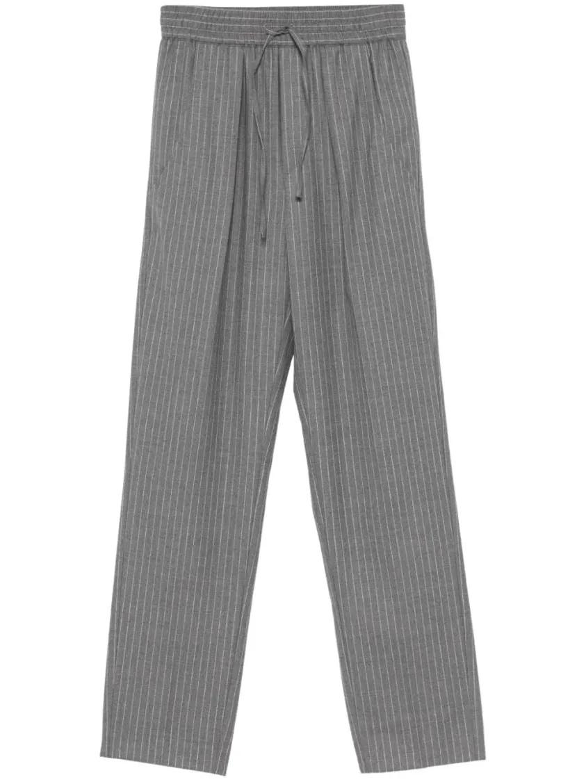 Thumbnail - Isabel Marant - Charcoal Grey Pinstripe Liska Trousers - Größe 40 - grau