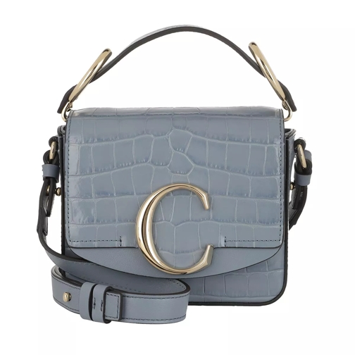 Chloé C Shoulder Bag Leather Ash Blue Crossbody Bag