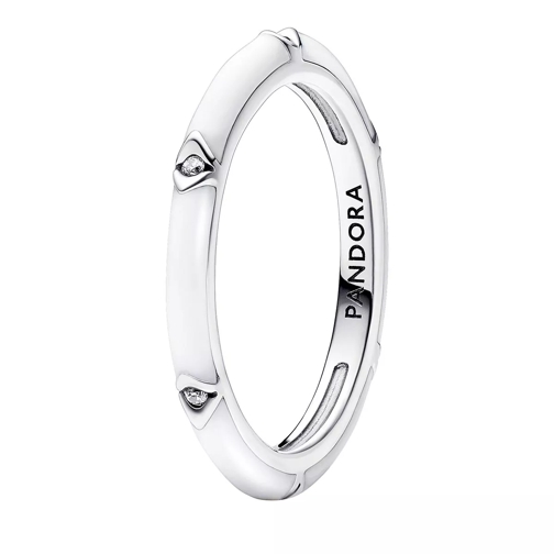 Pandora Ring Sterling silver ring with clear cubic zirconia and White