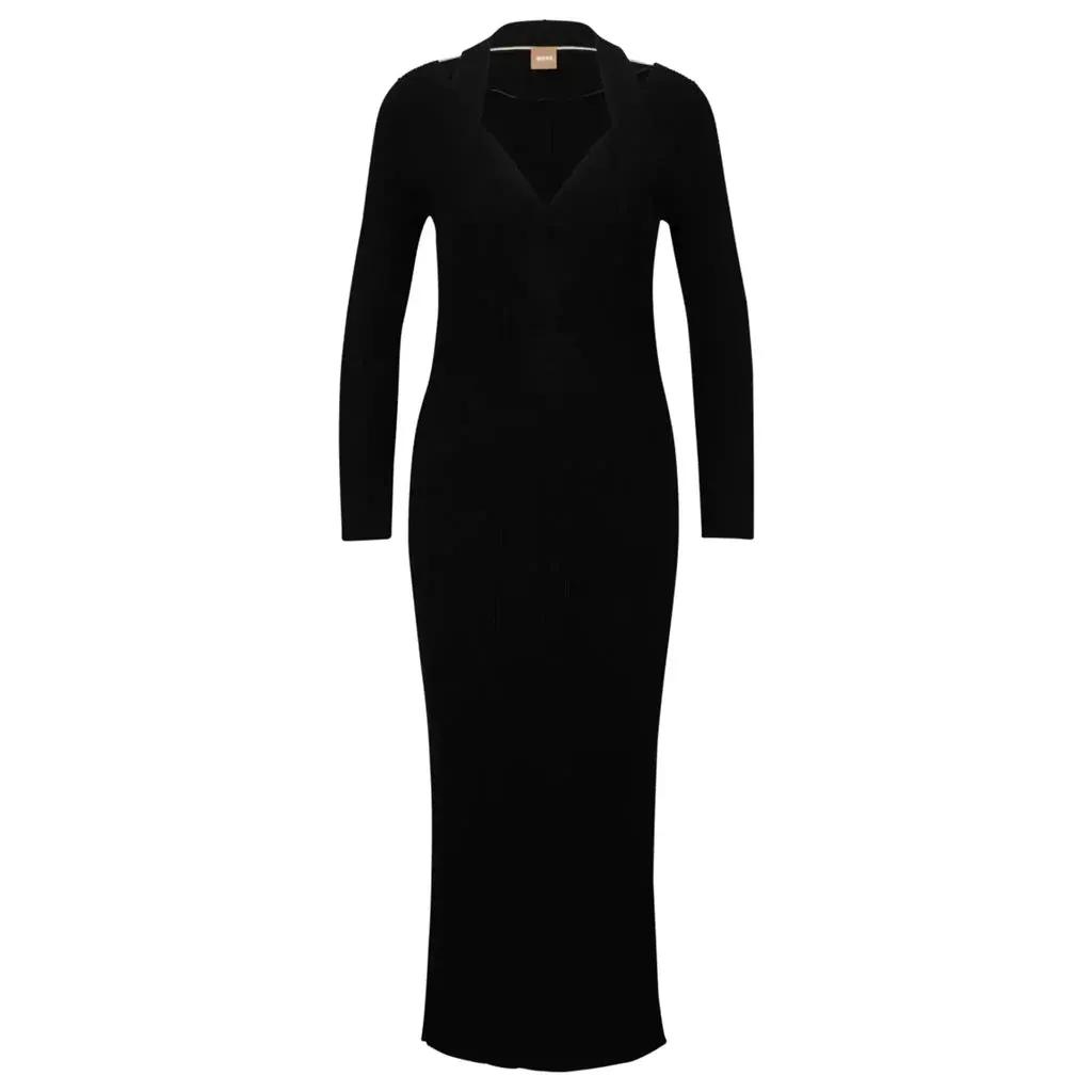 Boss - Strickkleid Famelina - Größe L - black