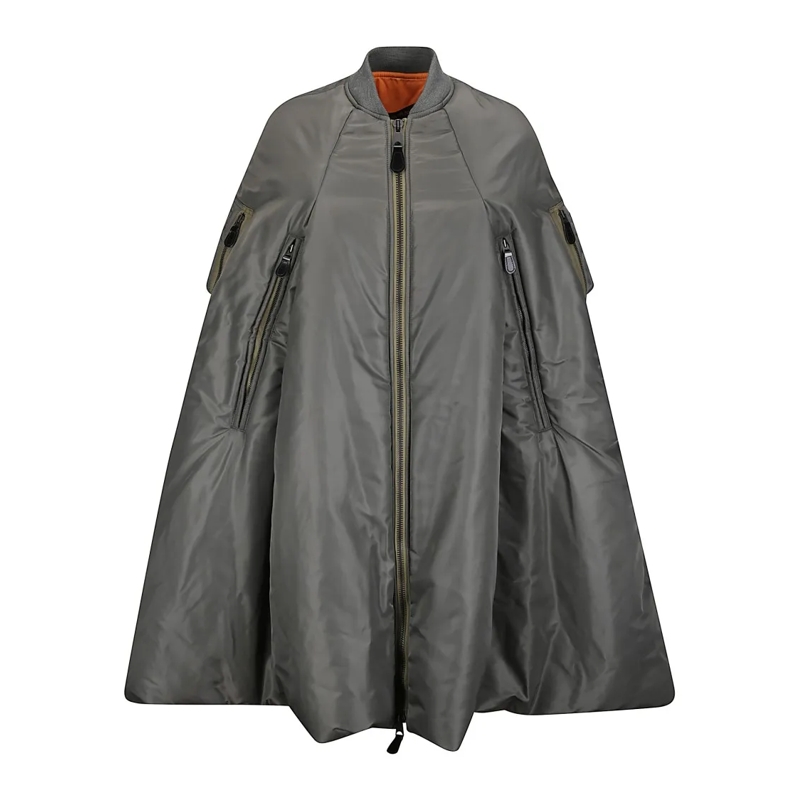 Junya Watanabe Bomberjack Padded Bomber Jacket With Double-Slider Zipper And Grey