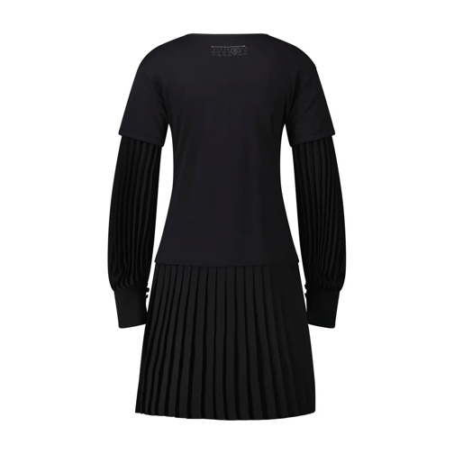 Maison Margiela Kleid mit plissierten Einsätzen Schwarz Mini-Kleider